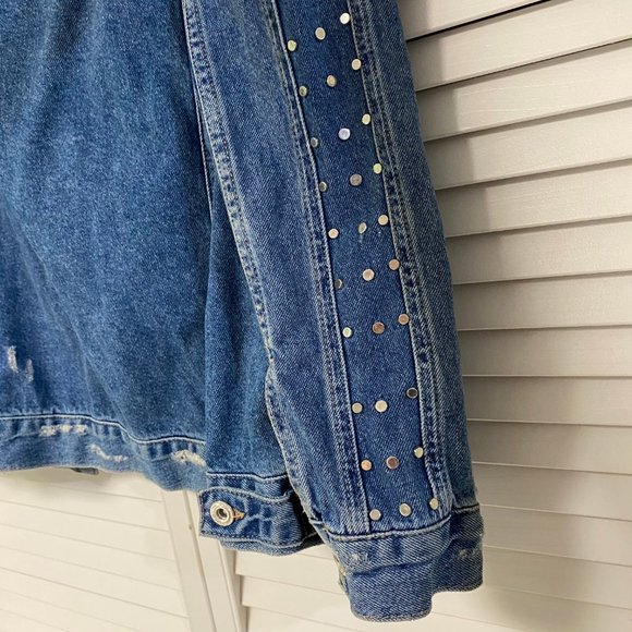 Zara Trafaluc Jean Studded Oversized Jacket - S - Picture 4 of 5